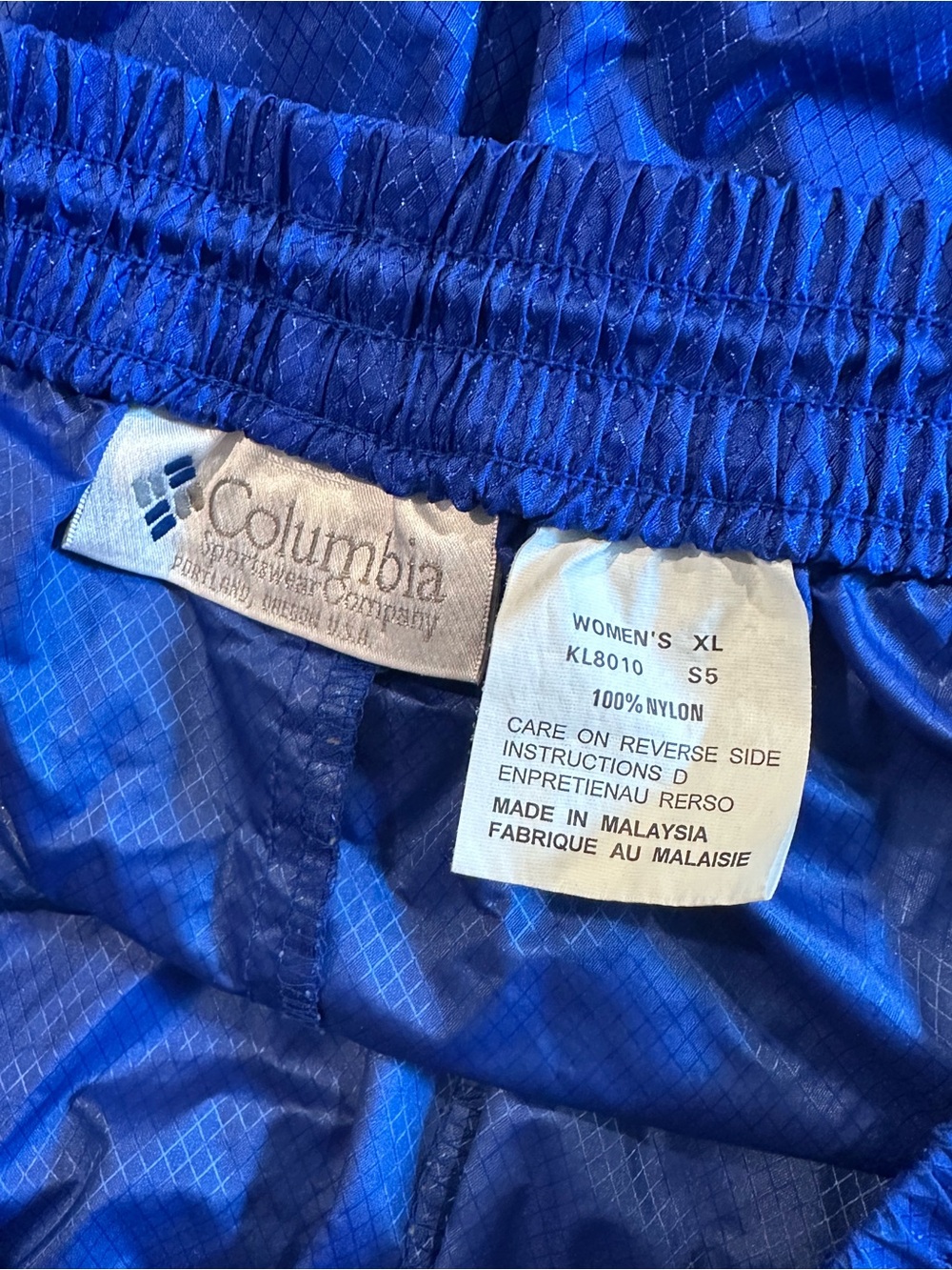 Columbia Blue Nylon Windbreaker Track Pants Women’s XL Gorpcore Ripstop Vintage - Picture 7 of 9